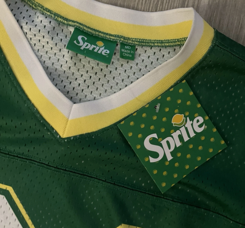 Green Sprite Logo Short Sleeve V-Neck Cropped Jersey