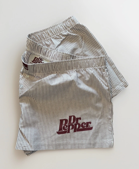 Dr Pepper Soda Striped Boxer Shorts
