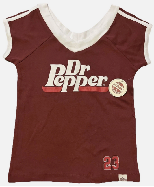 Dr Pepper Logo V Neck Fitted Shirt