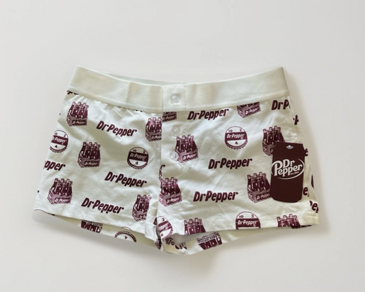 Dr Pepper Soda Knit Boxer Boy Shorts