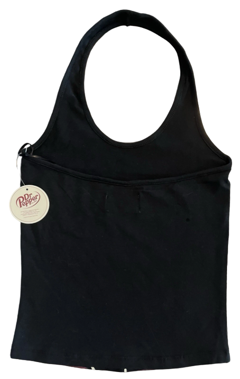 Dr Pepper Logo Black Halter Tank Top