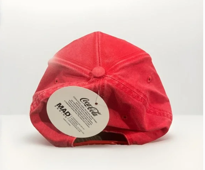 Red Embroidered Coca-Cola Coke Snapback Rope Trim Hat Cap