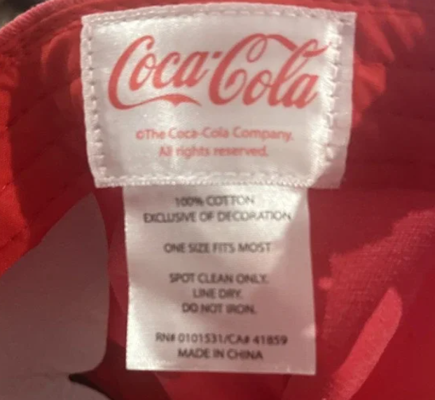 Red Embroidered Coca-Cola Coke Snapback Rope Trim Hat Cap