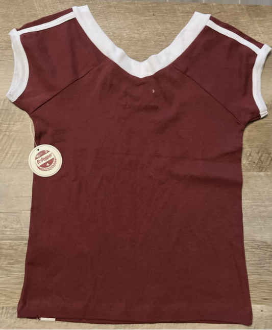 Dr Pepper Logo V Neck Fitted Shirt
